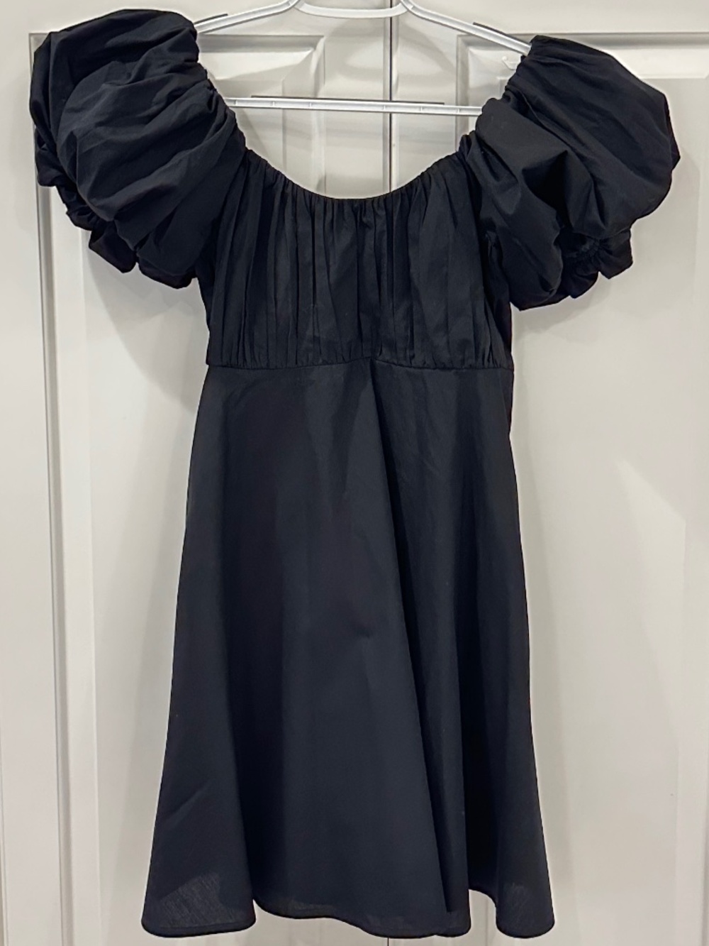 Abercrombie & Fitch Black Puffed Sleeves Mini Dress - Size S